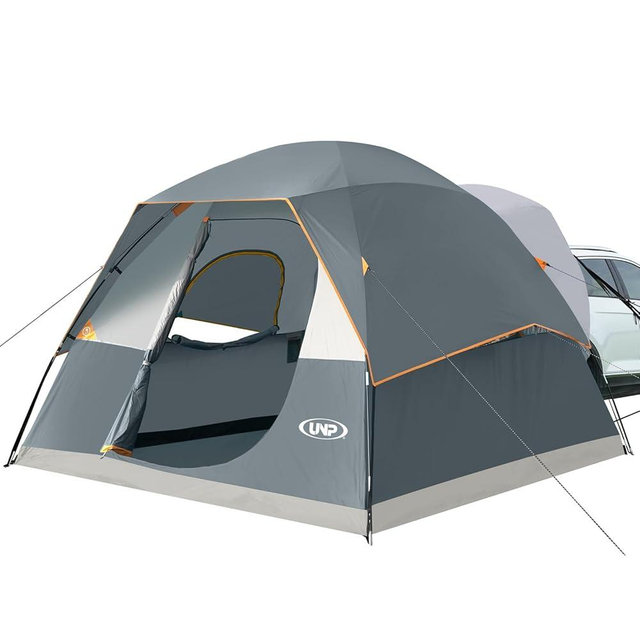 UNP SUV Dome Tent for Camping, Outdoor 6 Person Car Camping Tent, Easy Set Up SUV Tailgate Tent with Rainfly 10' x 10' Vehicle Camping Tent