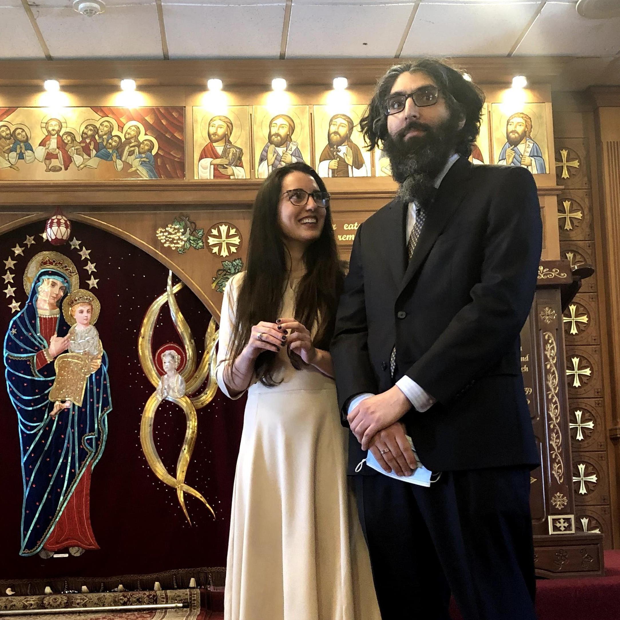 Admiring my future husband at our engagement!