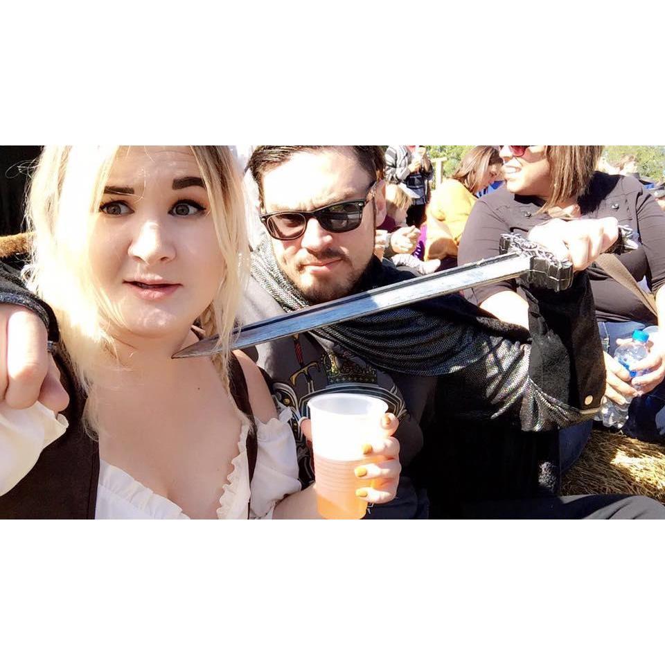 Watching jousting at the Renaissance Festival!