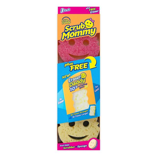 Scrub Daddy® 3-Pack Scrub Mommy® Cleaning Sponges with Eraser Daddy