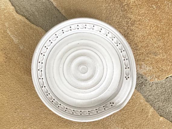 Spoon Rest in Whitewash / Cream / White - Stoneware Ceramic Pottery