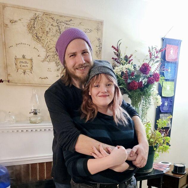 Celebrating Christmas with Aaron's dad and stepmom!