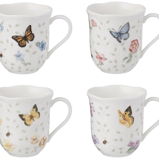 Lenox Butterfly Meadow Mug, 10-Ounce, Assorted Colors, Set of 4