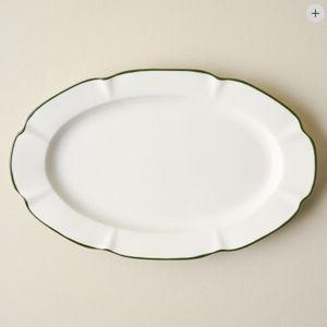 Green Luna Scalloped Serving Platter