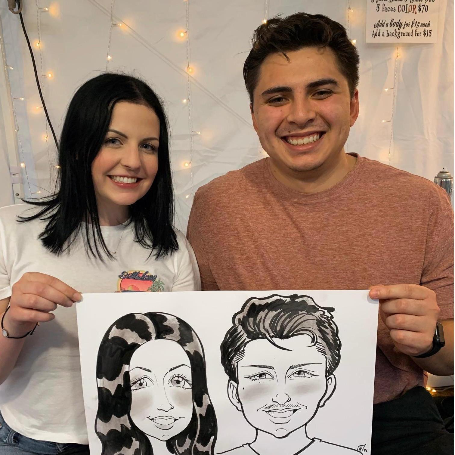 We got this cute cartoon drawing of us at the Idaho State Fair!