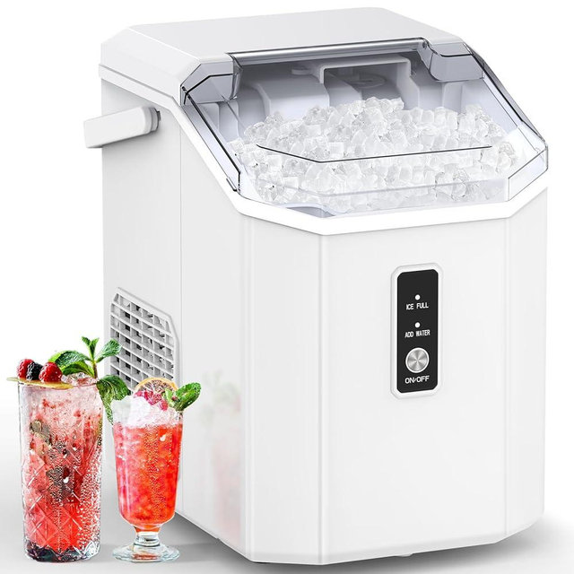 COWSAR Nugget Ice Maker Countertop, Chewable Nugget Ice Cubes Machine, Quick Ice Making 34Lbs/Day, Self-Cleaning, Portable Ice Machine for Home Kitchen Office Party