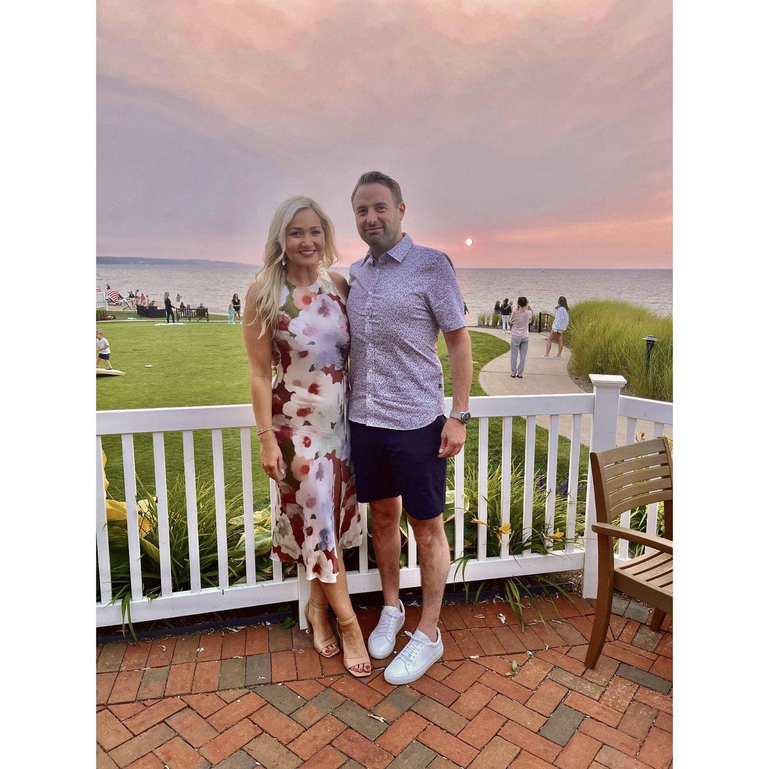 Enjoying dinner in Bay Harbor