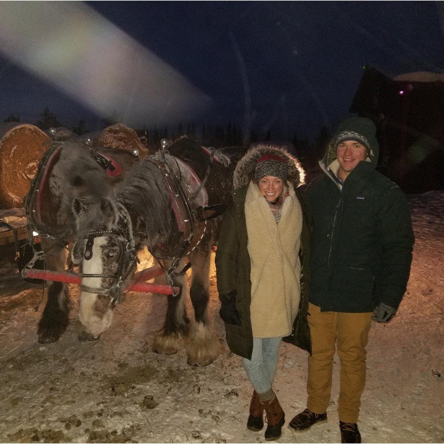 For New Year's in 2017, we decided to go to Lake Placid, NY. On New Year's Eve we spent an hour in a horse drawn carriage through the snow and if you couldn't tell by our twenty layers, it was cold.