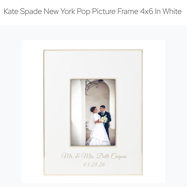 kate spade new york Pop Picture Frame 4x6 in White