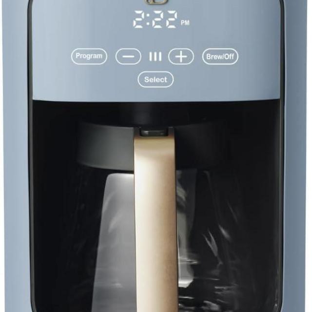 Beautiful Drew Coffee Maker, 14-Cup, Touch Display, Programmable, 1200W, Stainless Steel, Keep Warm, 24h Timer (Cornflower Blue)
