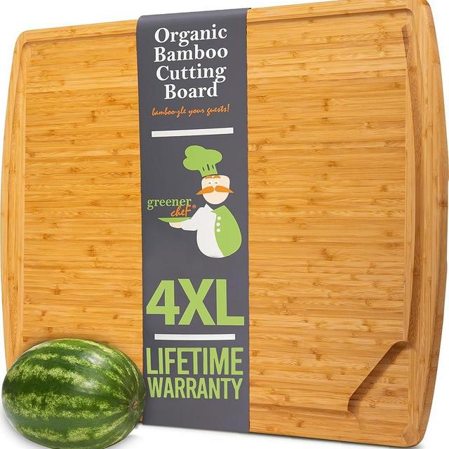 4XL Bamboo Butcher Block Cutting Board - Extra Large Cutting Boards for Kitchen 36 x 24 - Wood Countertop 24 x 36 Cutting Board - Single Tone