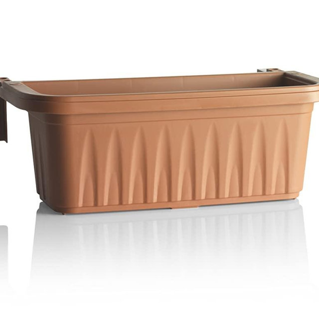 Apollo Exports International AP-30217-TC 20" Adjustable Railing Planter, Terra Cotta