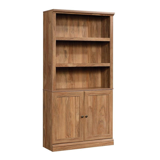 Sauder Miscellaneous Storage 5-Shelf/ Book Shelf 2-Door Bookcase, Sindoori Mango finish