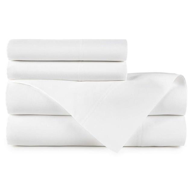 Peacock Alley Emily Sheet Sets - 100% Egyptian Cotton, 500 Thread Count Sateen Sheets for All Seasons - Dream at Home Collection - King (White)