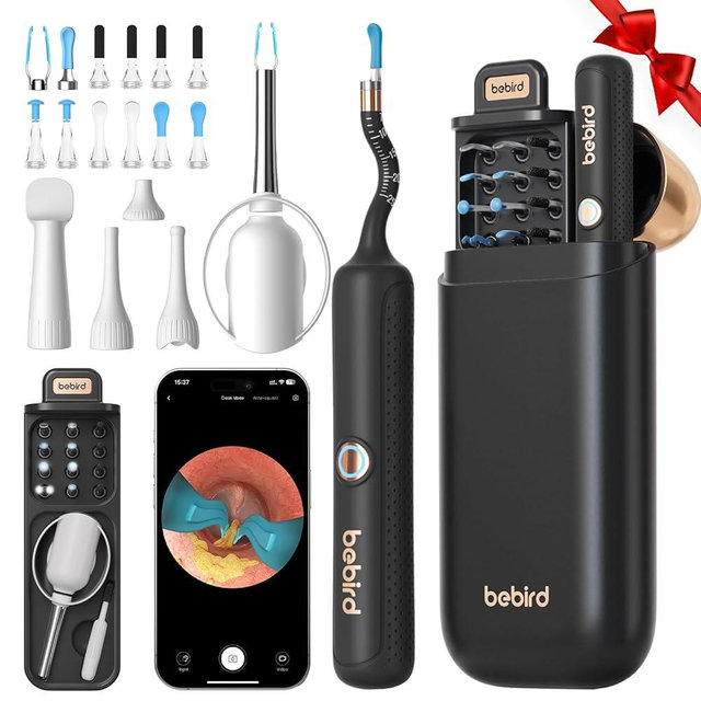 Bebird Earsight Plus R37R Ear Cleaning Camera Wax Removal Tool kit, FSA HSA Eligible Flexible Ear Scope Otoscope Camera Light, Visual Ear Picker Wireless Earwax Remover Tweezers for Adults & Kids