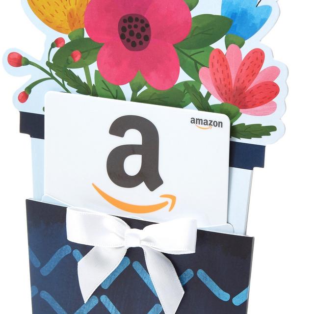 Amazon.com Gift Card for Any Amount in a Flower Pot Reveal (Classic White Card Design)