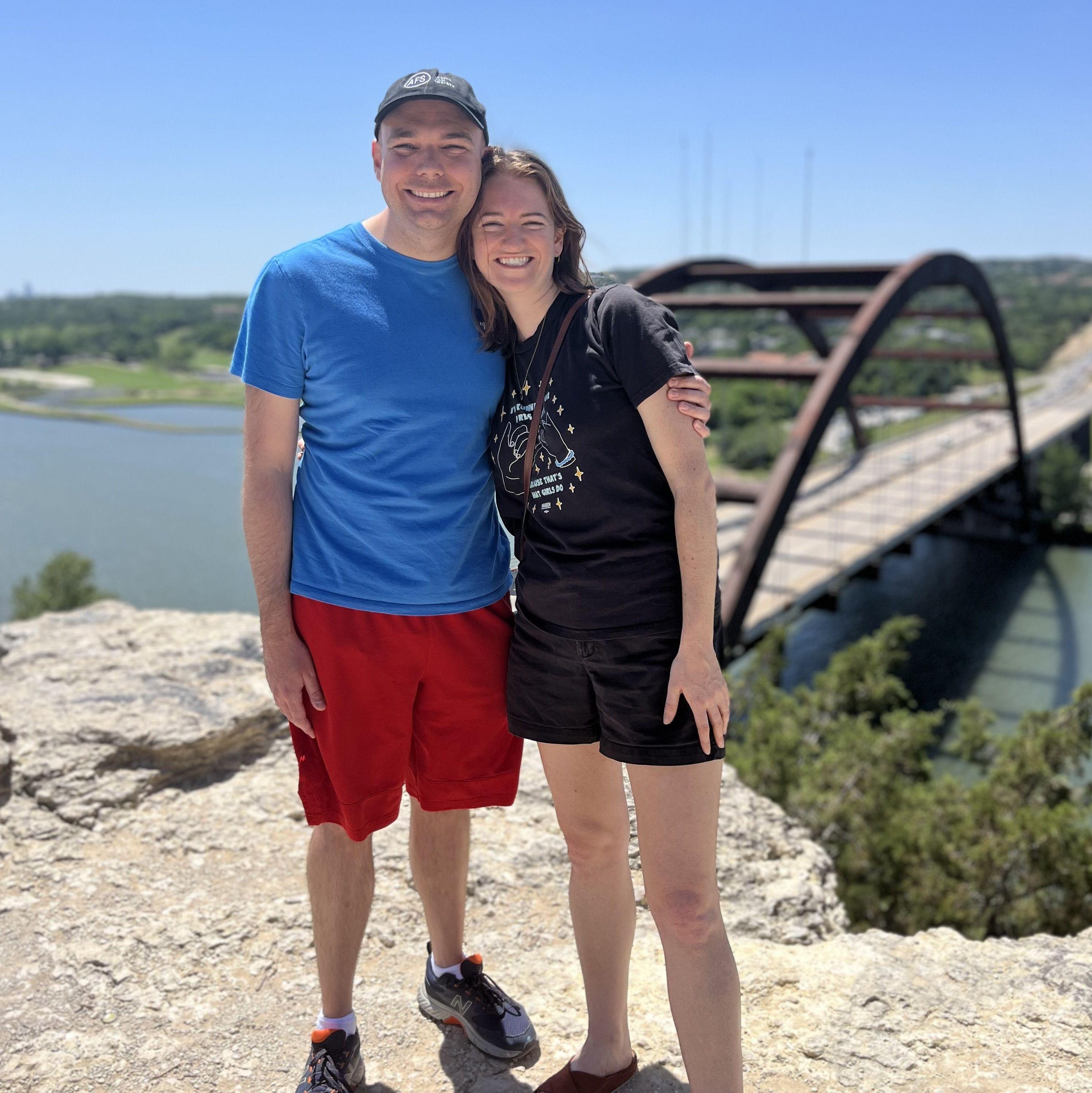 Here we are overlooking Austin's Pennybacker Bridge!