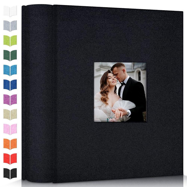 Artfeel Photo Album 4x6 with 1000 Pockets,Slip-in Picture Albums,Linen Cover Memory Book with Front Window,White Page Vertical Photo Book for Wedding,Family,Anniversare,Baby,Vacation
