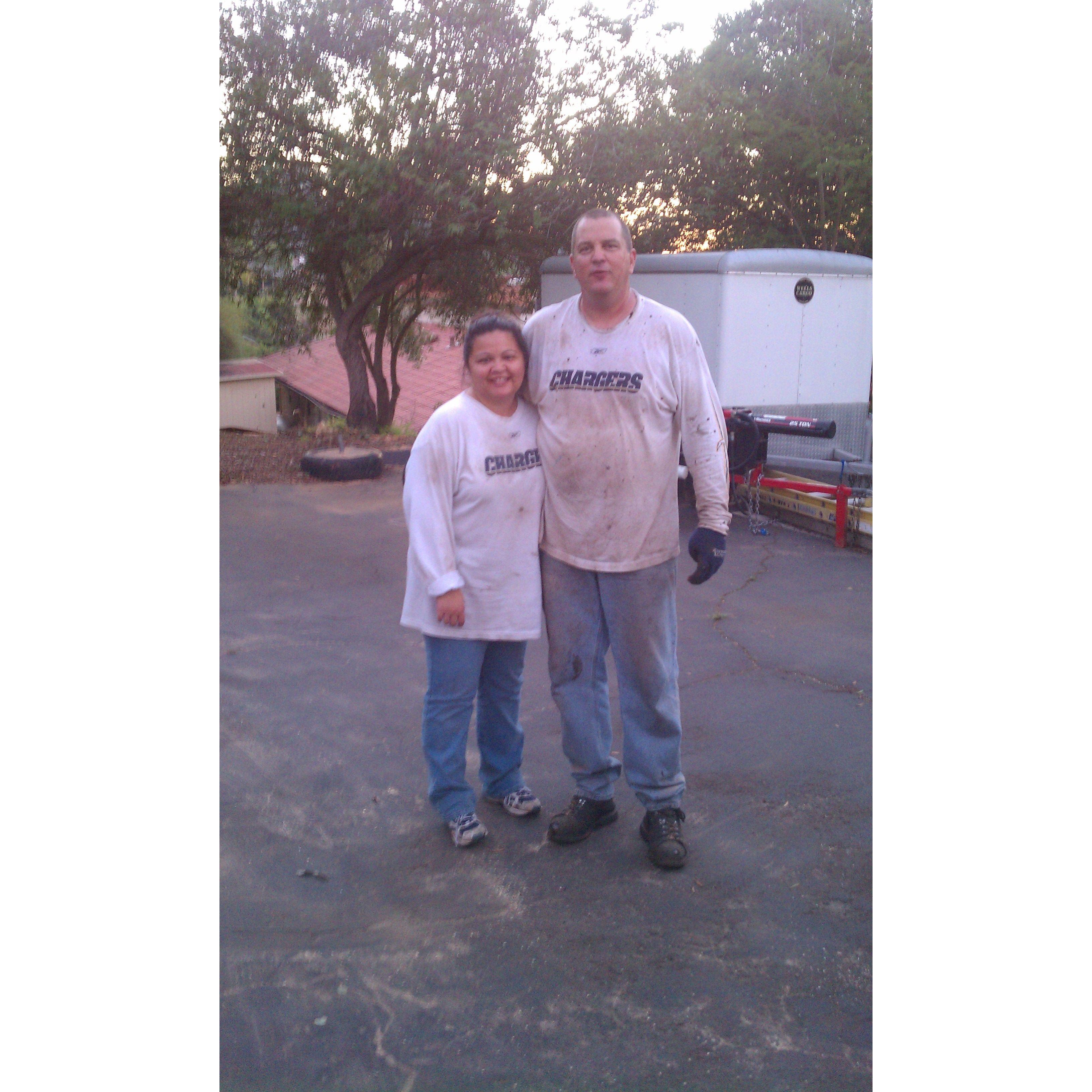 2012, Trimming trees at the church, Escondido, CA