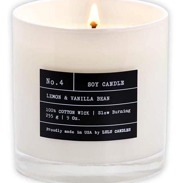 Lulu Candles | Lemon & Vanilla Bean | Luxury Scented Soy Jar Candle | Hand Poured in The USA | Highly Scented & Long Lasting - 9 Oz. (NO LID)
