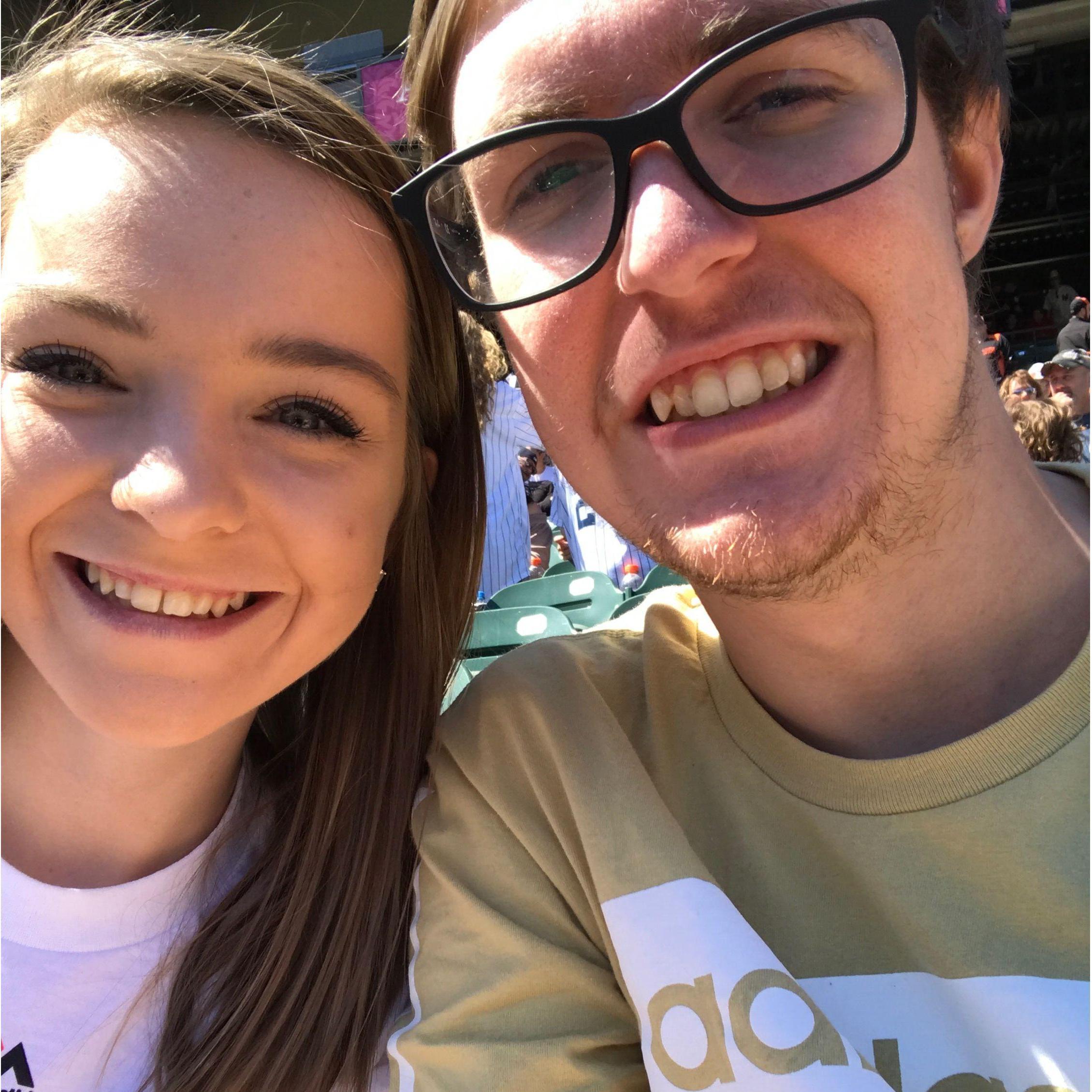April 9, 2017: Our first baseball game together.