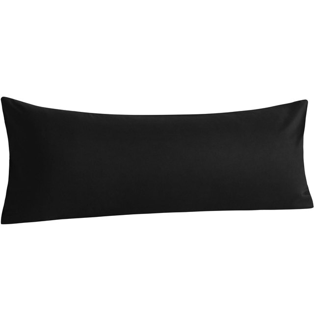 Cotton Body Pillowcase, Breathable and Soft Body Pillow Cover with Envelope Closure, 20x54 Inches, Black - NTBAY