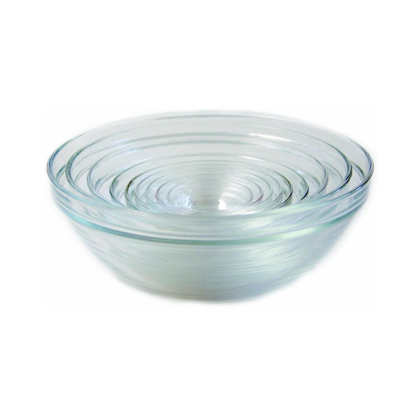 Duralex Made In France Lys Stackable 9-Piece Glass Bowl Set,Clear