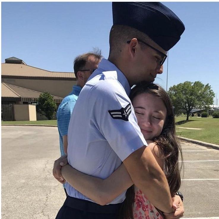 Goodbye after Micah's basic training graduation weekend.