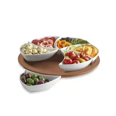 B. Smith® 7-Piece Lazy Susan Swirl Server