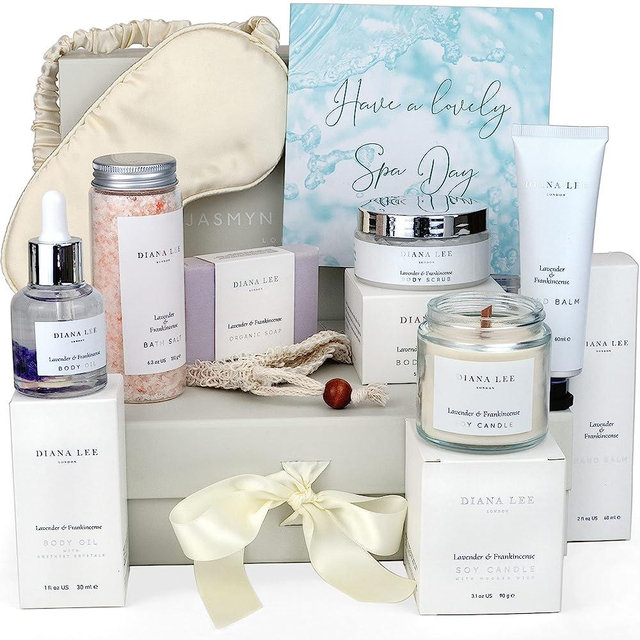 Jasmyn & Greene Luxury Bath Gift Set for Women - 10 Relaxing Bath Spa Gifts for Women with Lavender Self Care Gifts for Mom, Home Spa Gift Baskets for Women, Birthday Gifts for Women Friendship Ideas