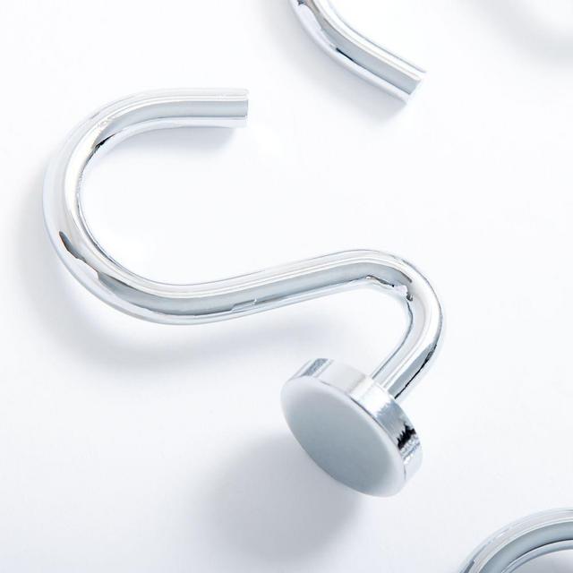 Modern Shower Curtain Ring, Chrome, Set of 12