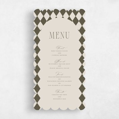 Green Scalloped Wedding Menu - Anara