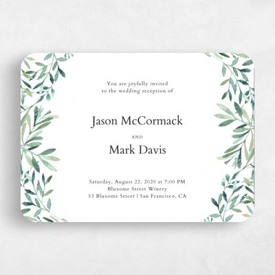 White Rounded Wedding Invitation - Eastwick Elopement