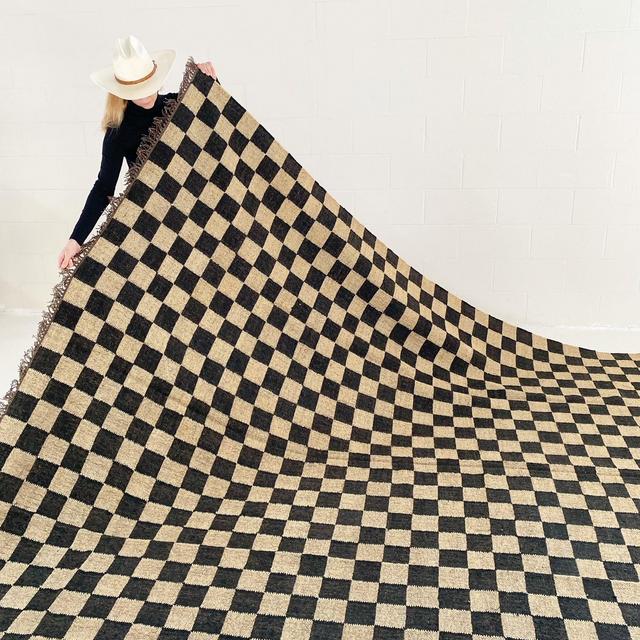 The Forsyth Checkerboard Rug - Off Black
