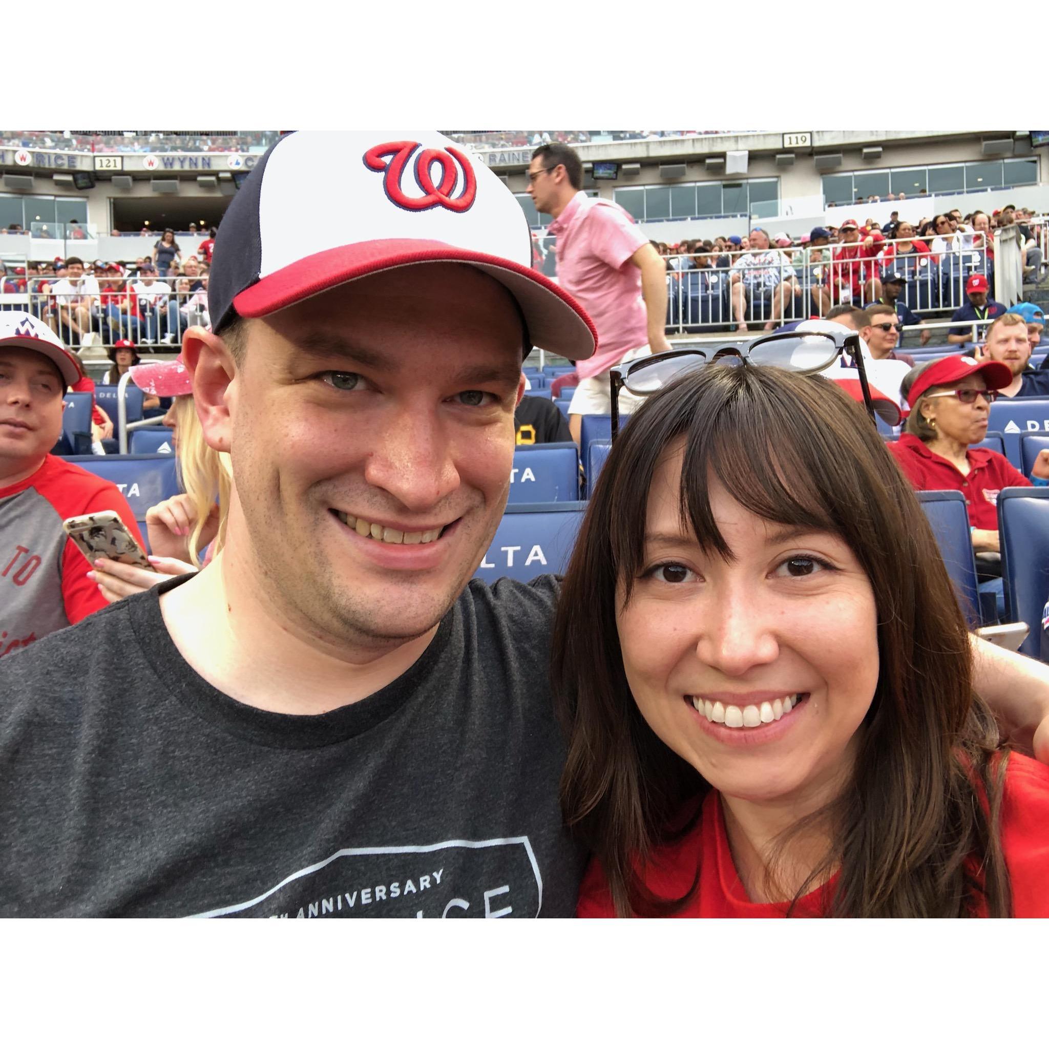 After Bill proposed, we celebrated at a Nationals game