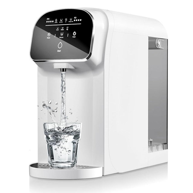 Countertop Reverse Osmosis System Water Filter with UV, 5:1 Pure to Drain, 5 Stage RO Water Filtration, Portable No Installation Water Filtration Systems, Countertop Filtration for Home, Off White