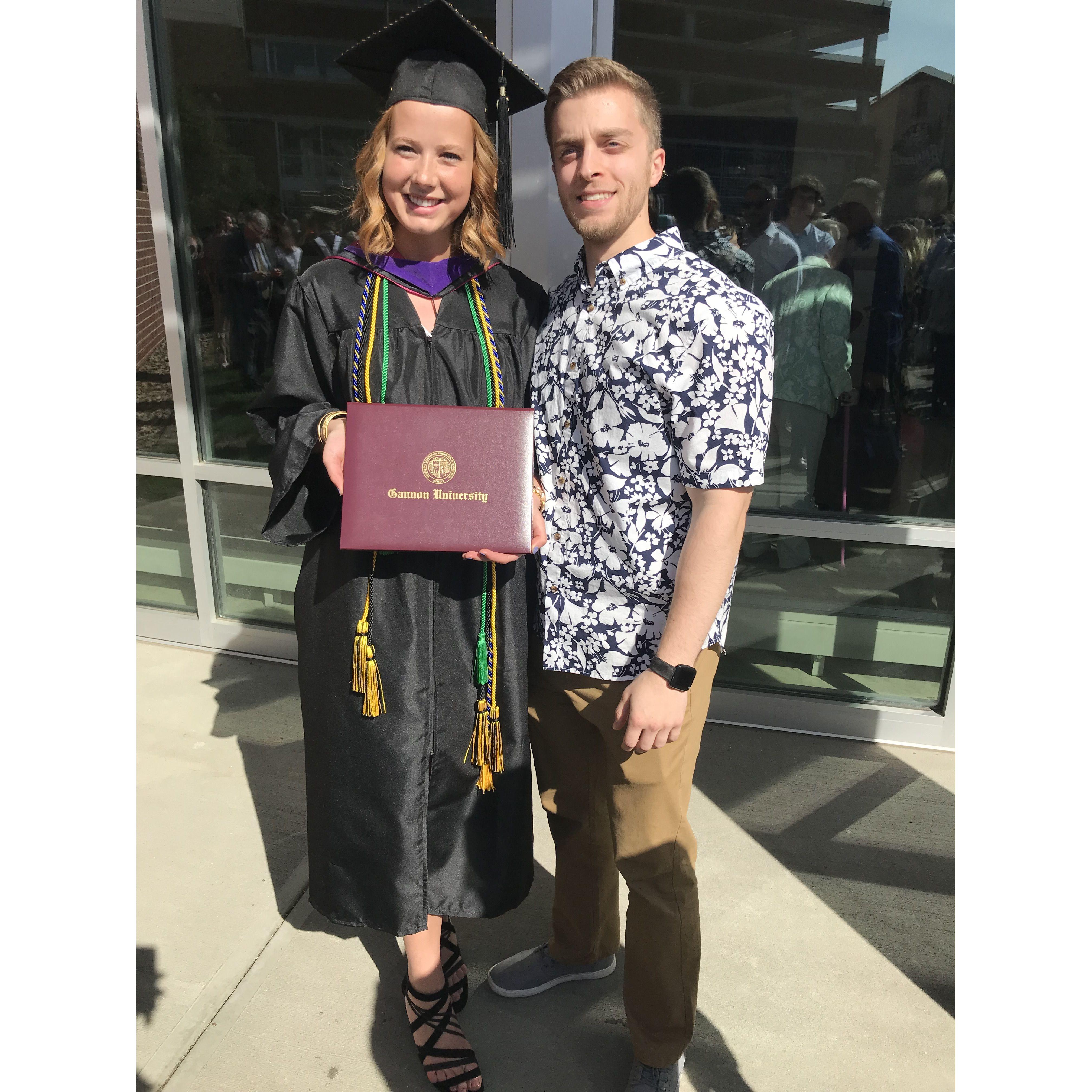 Rachel's graduation from Gannon. Spring 2019.