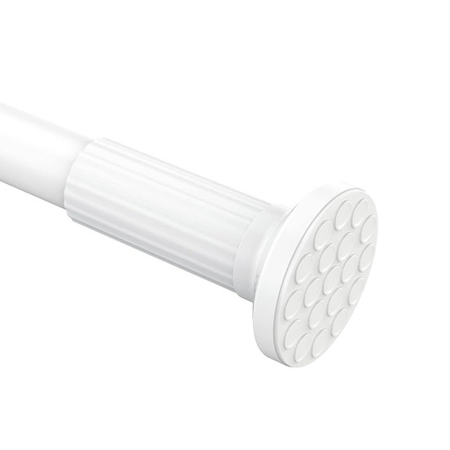 Umimile Tension Curtain Rod, 51-126 inches Adjustable Spring Shower Tension Curtain Rod, Stainless Steel Closet Rod for Windows or Shower, No Drilling, No Rust, Easy to Install, White