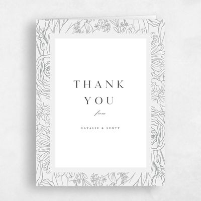 Grey Boho Wedding Thank You - Corentine Portrait