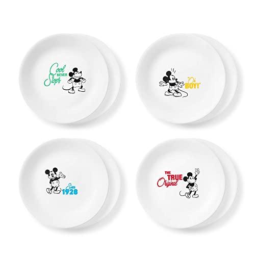 Corelle Disney Mickey Mouse-The True Original 8.5" Salad Lunch Plates, 8 Pack (Disney Mickey Mouse - The True Original)