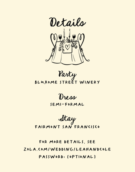 Gilda | Cream | Zola Wedding Enclosure Cards