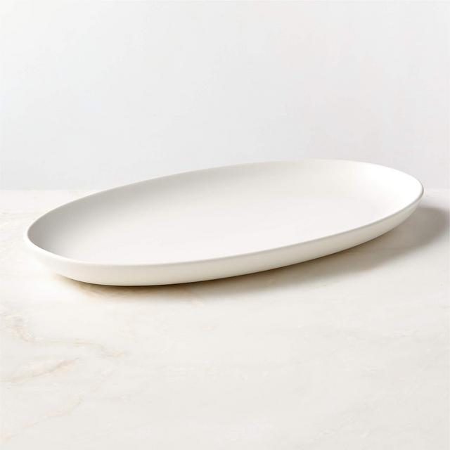 Mori Matte White Oval Serving Platter