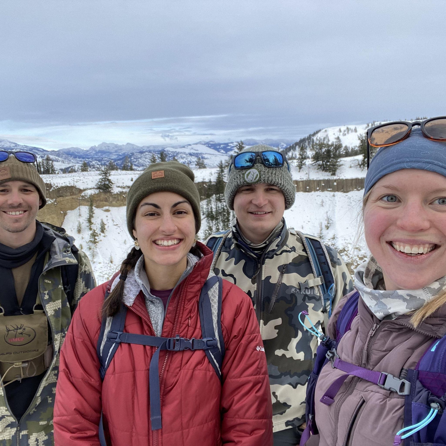 Skiing in Yellowstone NP with Angela and Steve