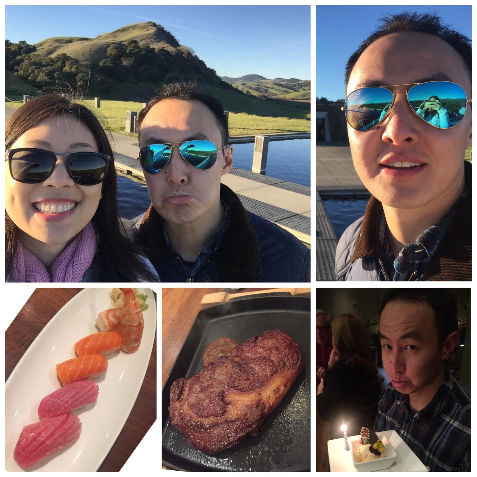 Celebrating Jon's birthday in Napa Valley! Booked Morimoto Napa for this special occasion, so now they can say they've book ended the Morimoto restaurants in the US.