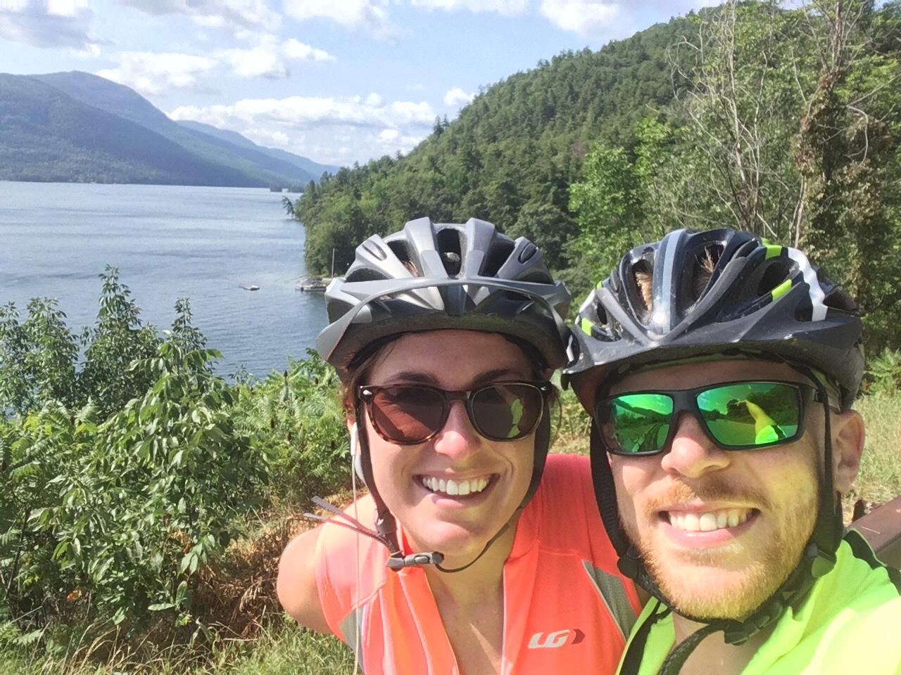 Mid-ride along Lake George