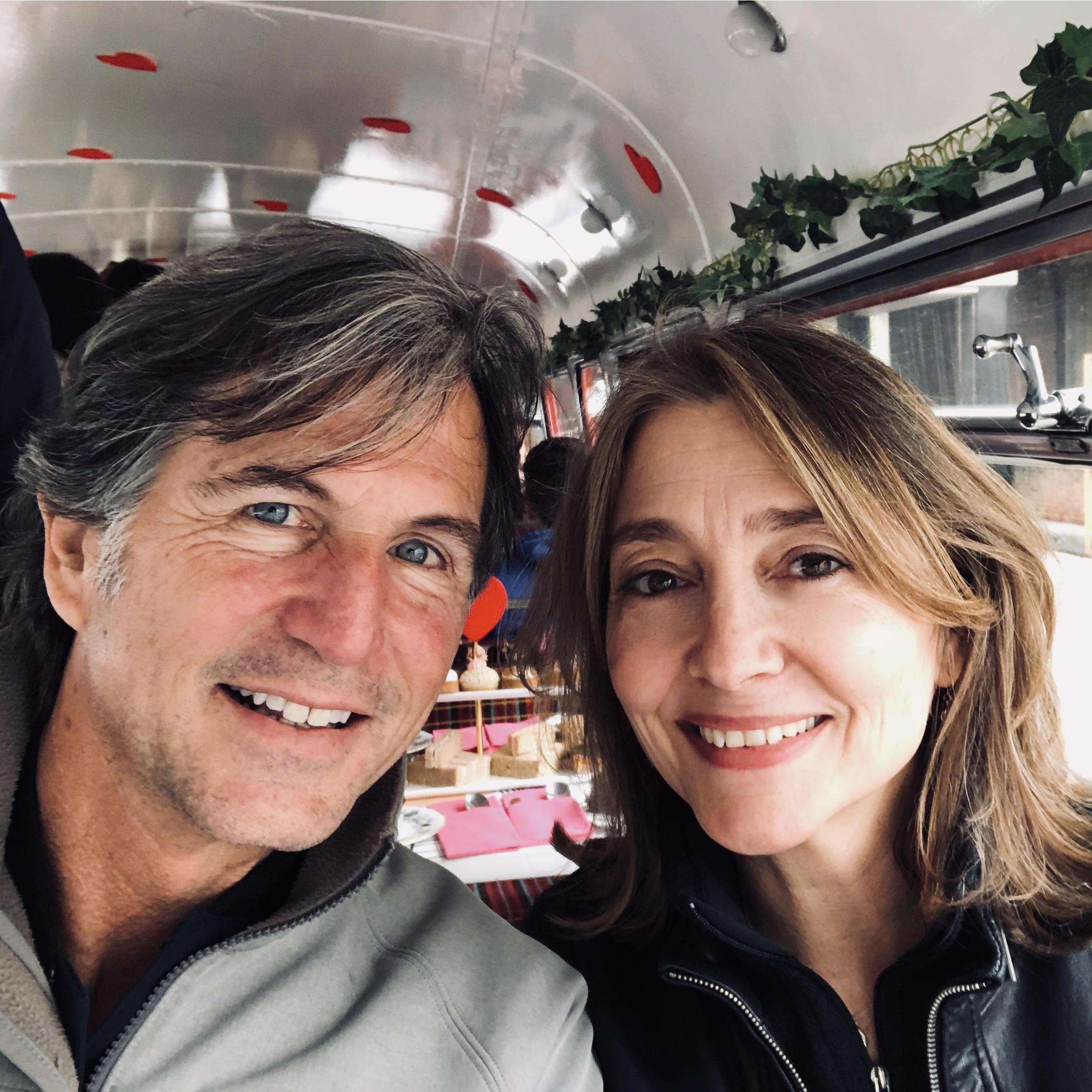 Joe and Lynn in London on the B&B Bakery double decker bus tour.  (This was a few days before he popped the big question on the Eurostar in France. She said, "Yes!")