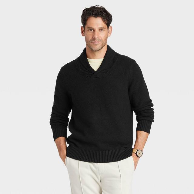 Men's Regular Fit Collared Pullover Sweater - Goodfellow & Co™ Black L