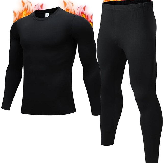 JZCreater Thermal Underwear for Men, Mens Long Johns Thermal Underwear Set, Fleece Lined Base Layer for Cold Weather
