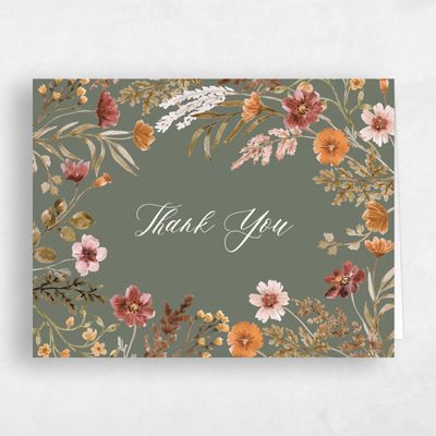 Dark Sage, Green Wedding Thank You - Viva Landscape