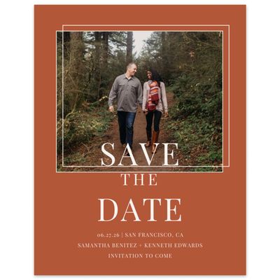 Light Rust, Orange Wedding Digital Save the Date - Dessau Photo